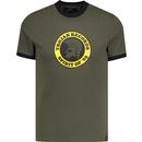 trojan records clothing mens retro spirit of '69 logo print crew neck tshirt army green