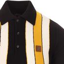 TROJAN RECORDS Retro Mod Dobby Stripe Panel Polo B