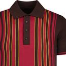 Trojan Stripe Front Panel Knitted Mod Polo Shirt C