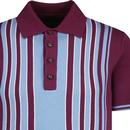 Trojan Stripe Front Panel Knitted Mod Polo Shirt P