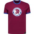trojan record clothing mens spirit of 69 chest print retro ringer neck tshirt port red blue
