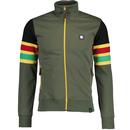 Trojan Marley Sleeve Stripe Reggae Track Jacket in army Green TC1035