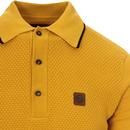 TROJAN RECORDS Mod Waffle Panel Knit Polo Shirt M