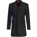 Trojan Three Quarter Length Overcoat in Black TC1023