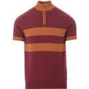 trojan records knitted chest stripe cycling top port