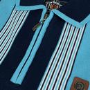 Trojan Records Retro Stripe Front Zip Polo Navy