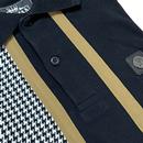 Trojan Records Taped Houndstooth Panel Polo Black