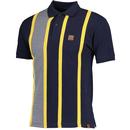 Trojan Records Taped Houndstooth Panel Polo Navy