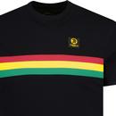 Trojan Retro Tricolour Chest Stripe Pique Tee B