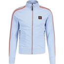 trojan clothing mens contrast zip retro funnel neck track top powder blue