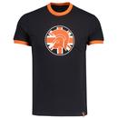 Trojan Union Jack Helmet Logo Ringer T-shirt in Black and Orange TC1046