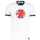 Trojan Union Jack Helmet Logo Ringer T-shirt in Ecru TC1046