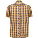 Trojan Windowpane Check Button Down Shirt Mustard
