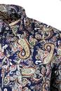 TROJAN RECORDS 60s Psychedelic Paisley Mod Shirt N