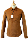TukTuk Retro Sixties Camel Cord Mod Pullover Shirt