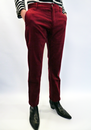 TukTuk Mens Retro Sixties Mod Maroon Cord Trousers
