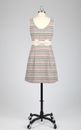 Texture Stripe TULLE Vintage 60s Woven Mini Dress