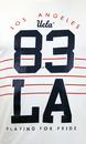 Brad UCLA Retro 70s Stripe Detail Logo T-Shirt