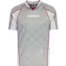 umbro mens panelled retro 90s raglan sleeve football tshirt griffin grey burgundy