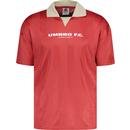 umbro mens retro diamond jaquard football tshirt fire whirl red