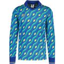 umbro mens jacquard diamond gradient pattern long sleeve v neck jersey top limoges blue