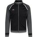 umbro mens centenary monogram anthem raglan sleeve zip track jacket black iron gate grey