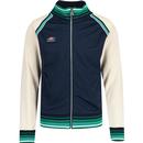 umbro mens centenary monogram anthem raglan sleeve zip track jacket dark navy peppermint green