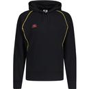 umbro mens contrast piping detail drawstring panelled hoodie black gold