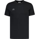 umbro mens retro 80s shoulder taped crew neck tshirt black