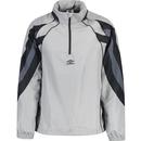 umbro mens zip off sleeve windbreaker half zip overhead hooded jacket griffin grey