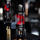 Mathmos Fireflow Candle Lava Lamp in Black/Clear Red