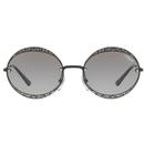 Vogue Metallic Lace Retro 50s Round Frame Sunglasses in Black