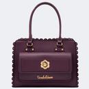 Voodoo Vixen 60s Front Pocket Scalloped Retro Tote Bag in Purple
