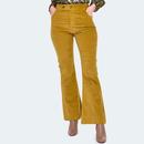 Voodoo Vixen Women's 70s Corduroy Flare Trousers in Mustard TRA4970