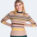 Voodoo Vixen 70s Brown Stripe Sweater SWA7000