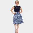 Voodoo Vixen Nautical Waves Embroidered Sweater 