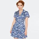 Voodoo Vixen Retro 50s Nautical Wave Playsuit