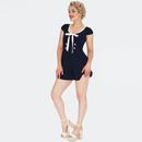 Voodoo Vixen Bow & Button Nautical 1950s Playsuit