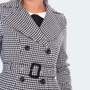 Voodoo Vixen 60s Mod Houndstooth Trench Coat B/W