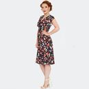 Voodoo Vixen Puppy Love Print Pin-Up Flare Dress 