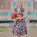 Voodoo Vixen Puppy Love Print Pin-Up Flare Dress 