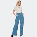 Voodoo Vixen Button Up Pinstripe Suspender Trouser