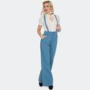Voodoo Vixen Button Up Pinstripe Suspender Trouser