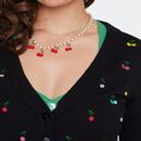 Voodoo Vixen Rainbow Cherry Embroidered Cardigan 