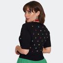 Voodoo Vixen Rainbow Cherry Embroidered Cardigan 