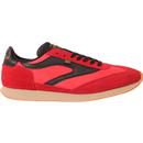 walsh trainers mens fierce mixed materials retro trainers red black