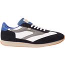 walsh trainers mens fierce mixed materials retro trainers white navy grey 