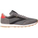 walsh trainers mens horwish mixed fabric retro trainers grey black red