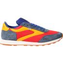 walsh trainers mens horwish mixed fabric retro trainers red navy yellow