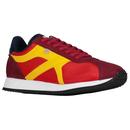 Walsh Tornado Eight3 Made in England Retro Running Trainers in Red/Burgundy/Yellow